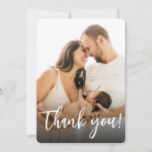 Custom Newborn photography Modern Baby BOY Birth Dankeskarte (Vorderseite)