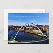 Custom Newcastle Millennium Bridge Foto Postkarte (Vorne/Hinten)
