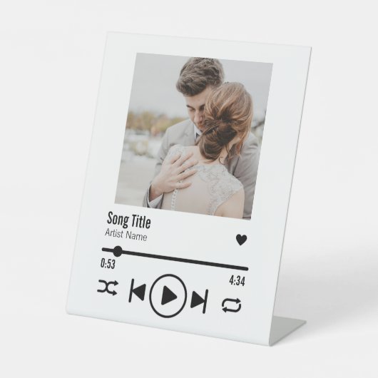 Custom Newlyed Foto Song Playlist Sockelschild (Vorderseite)