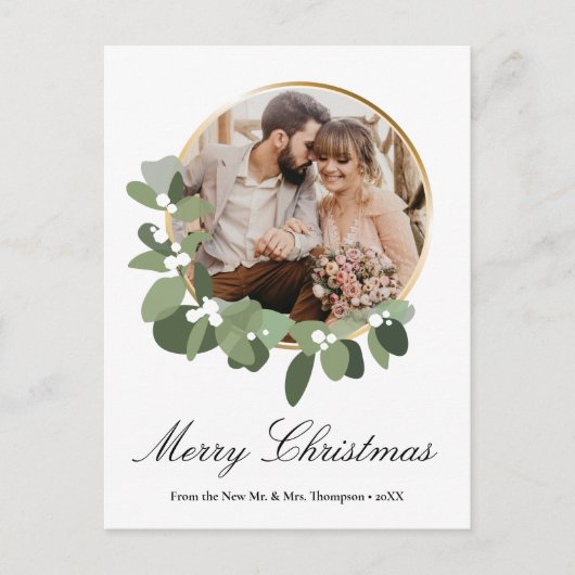 Custom Newlywed Foto Kranzrahmen Frohe Weihnachten (Vorderseite)