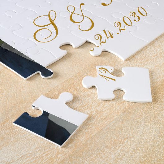 Custom Newlywed Foto Monogram Wedding Gift Puzzle (Seite)