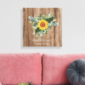 Custom Newlywings Rustic Sunflowers Eucalyptus Lea Leinwanddruck (Insitu (Wohnzimmer))