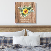 Custom Newlywings Rustic Sunflowers Eucalyptus Lea Leinwanddruck (Insitu (Schlafzimmer))