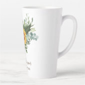 Custom Newlywings Rustic Sunflowers Eucalyptus Lea Milchtasse (Rechts)