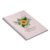 Custom Newlywings Rustic Sunflowers Eucalyptus Lea Notizblock (Rechte Seite)