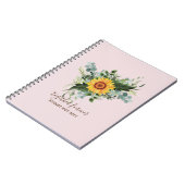 Custom Newlywings Rustic Sunflowers Eucalyptus Lea Notizblock (Linke Seite)