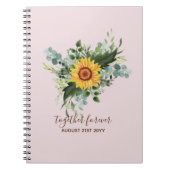 Custom Newlywings Rustic Sunflowers Eucalyptus Lea Notizblock (Vorderseite)