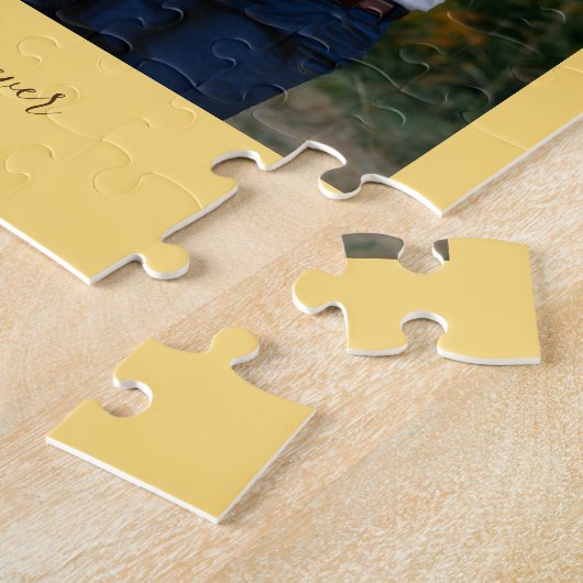 Custom Newlywings Rustic Sunflowers Eucalyptus Lea Puzzle (Seite)