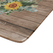 Custom Newlywings Rustic Sunflowers Eucalyptus Lea Schneidebrett (Ecke)