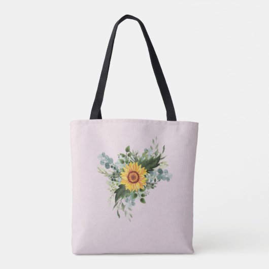 Custom Newlywings Rustic Sunflowers Eucalyptus Lea Tasche (Rückseite)