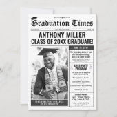 Custom Newspaper Abschluss Einladung Ankündigung (Vorderseite)