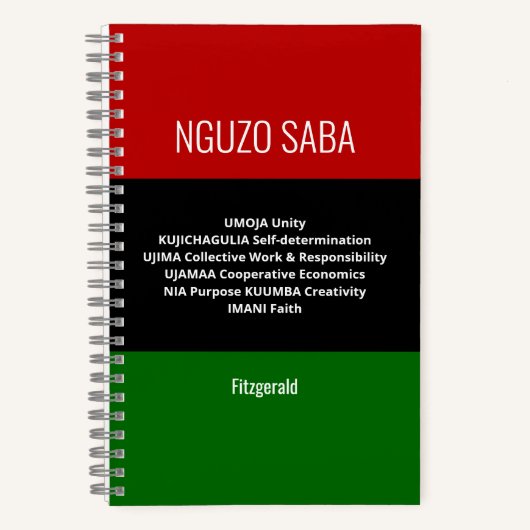 Custom NGUZO SABA 7 Principles Kwanzaa Journal Notizblock (Vorderseite)