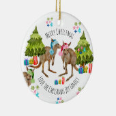Custom Niedlich Aussie Kangaroo Weihnachten Keramik Ornament (Rechts)