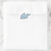 Custom Niedlich Baby Dolphin Cartoon Runder Aufkleber (Tasche)