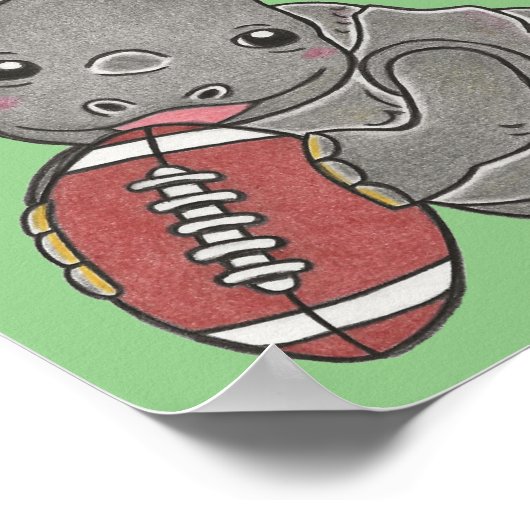 Custom Niedlich Baby Rhino Animal Kinderzimmer Pos Poster (Ecke)