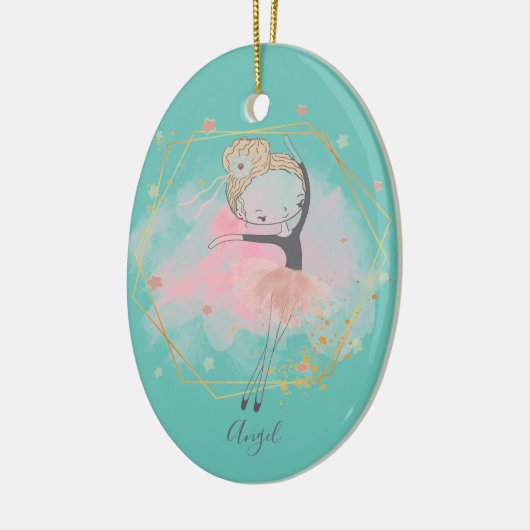 Custom Niedlich Ballerina Dancer Light Aquamarin Keramik Ornament (Links)