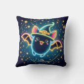 Custom Niedlich Bat Witch's Hat Halloween Kinderzi Kissen (Rückseite)