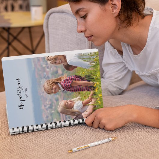 Custom Niedlich Beautiful Lächeln Familie Foto Uni Notizblock