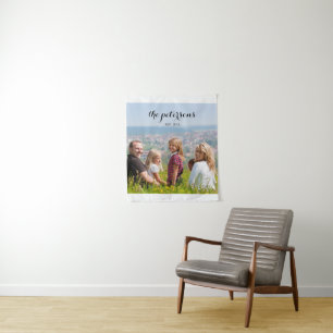 Custom Niedlich Beautiful Lächeln Familie Foto Uni Wandteppich