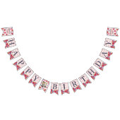 Custom Niedlich Berry First Birthday Pink Kariert Wimpelkette (Alle)