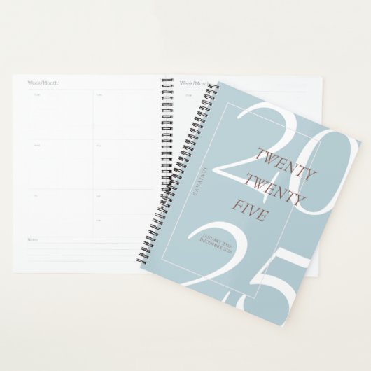Custom Niedlich Blue Minimal 2025 Calendar Planner Planer (Anzeige)