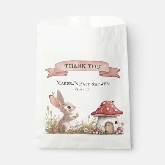 Custom Niedlich Bunny Baby Dusche Vielen Dank für Geschenktütchen (Vorderseite)
