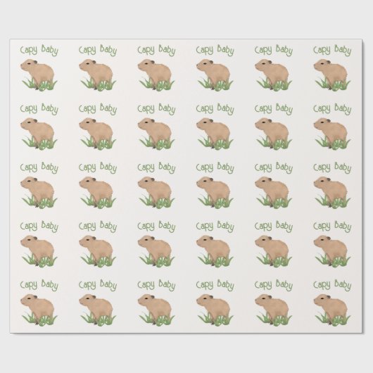 Custom Niedlich Capybara Pun Baby Boy Geschenkpapier (Flach)