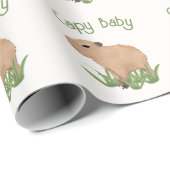 Custom Niedlich Capybara Pun Baby Boy Geschenkpapier (Rolleneckpunkt)