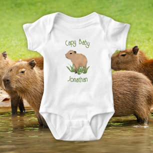 Custom Niedlich Capybara Pun Baby Boy Kinderzimmer Strampler