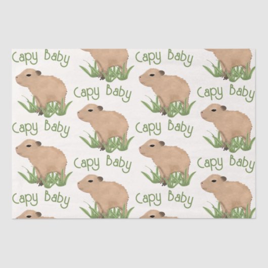 Custom Niedlich Capybara Pun Baby Boy Seidenpapier (Vorderseite)