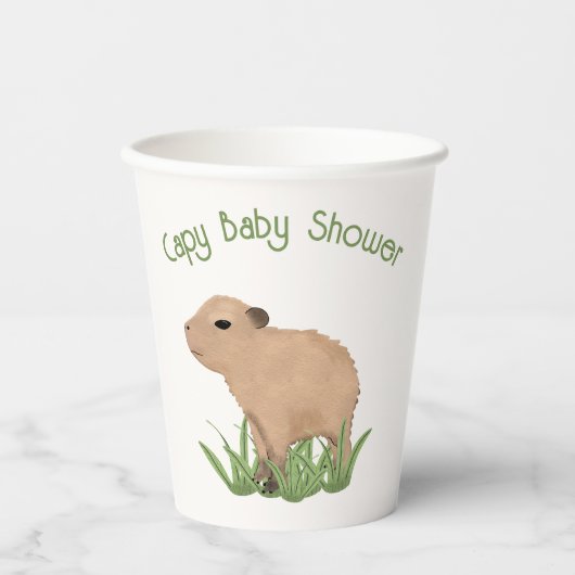 Custom Niedlich Capybara Pun Capy Baby Dusche Pappbecher (Vorderseite)