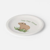 Custom Niedlich Capybara Pun Capy Baby Dusche Pappteller (Schrägansicht)