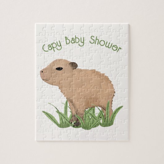 Custom Niedlich Capybara Pun Capy Baby Dusche Puzzle (Vertikal)