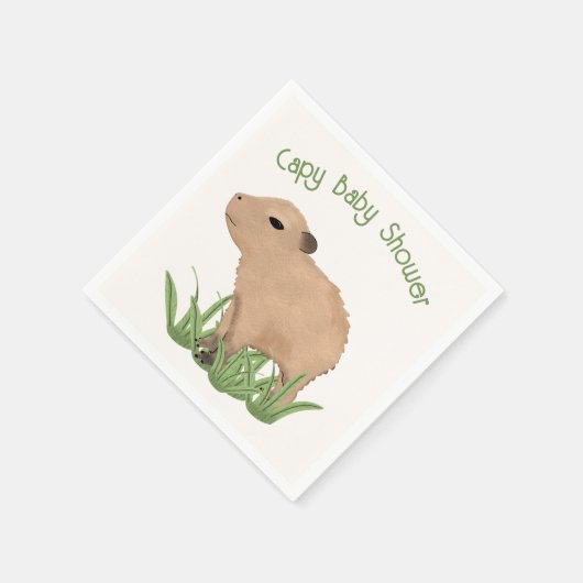Custom Niedlich Capybara Pun Capy Baby Dusche Serviette (Ecke)