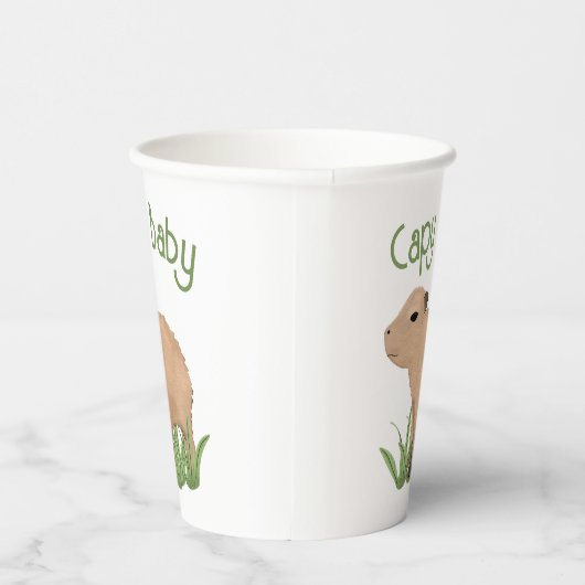 Custom Niedlich Capybara Pun Capy Baby Illustratio Pappbecher (Rechts)