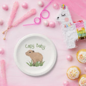 Custom Niedlich Capybara Pun Capy Baby Illustratio Pappteller (Party)