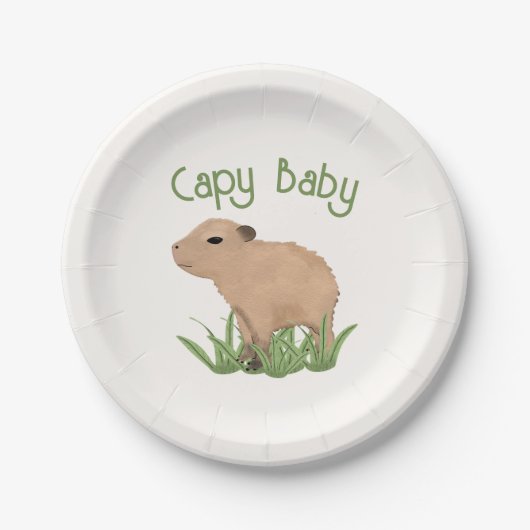 Custom Niedlich Capybara Pun Capy Baby Illustratio Pappteller (Vorderseite)