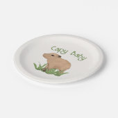 Custom Niedlich Capybara Pun Capy Baby Illustratio Pappteller (Schrägansicht)