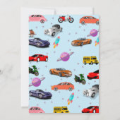 Custom Niedlich car Motorrad Geburtstagsparty Einl Einladung (Rückseite)