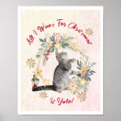 Custom Niedlich Cat Foliage Funny Christmas Zitat Poster (Vorne)
