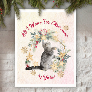Custom Niedlich Cat Foliage Funny Christmas Zitat Poster
