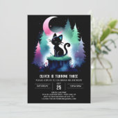Custom Niedlich Cat Geburtstag Einladung (Stehend Vorderseite)