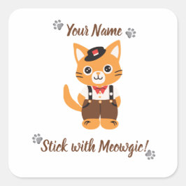 Custom Niedlich Cat Sticker - Mit Meowgic festhalt