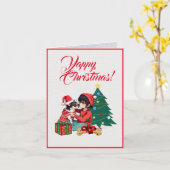 Custom Niedlich Chihuahua Hund mit kleinen Mädchen Karte (Gelbe Blume)