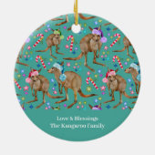 Custom Niedlich Christmas Kangaroo Keramik Ornament (Hinten)