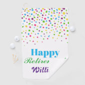 Custom Niedlich Colorful Confetti Happy Retirement Golfhandtuch (Insitu)