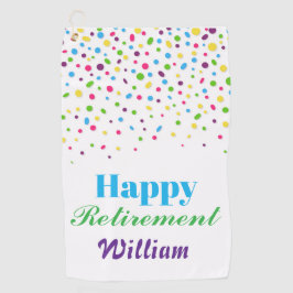 Custom Niedlich Colorful Confetti Happy Retirement Golfhandtuch
