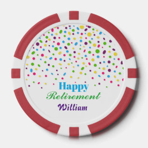 Custom Niedlich Colorful Confetti Happy Retirement Pokerchips