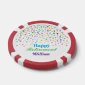 Custom Niedlich Colorful Confetti Happy Retirement Pokerchips (Einzeln)