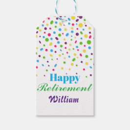 Custom Niedlich Colorful Konfetti glückliche Rente Geschenkanhänger